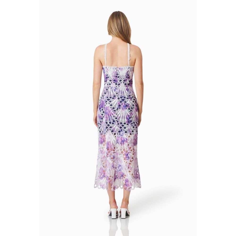 Elliatt Lavender and White Lace Halter Sheath Dress - Picture 4 of 8
